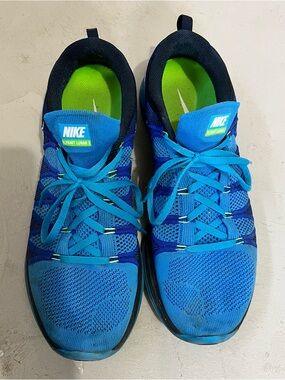 Men's Nike Flyknit Lunar 2 Running Shoes Blue 13